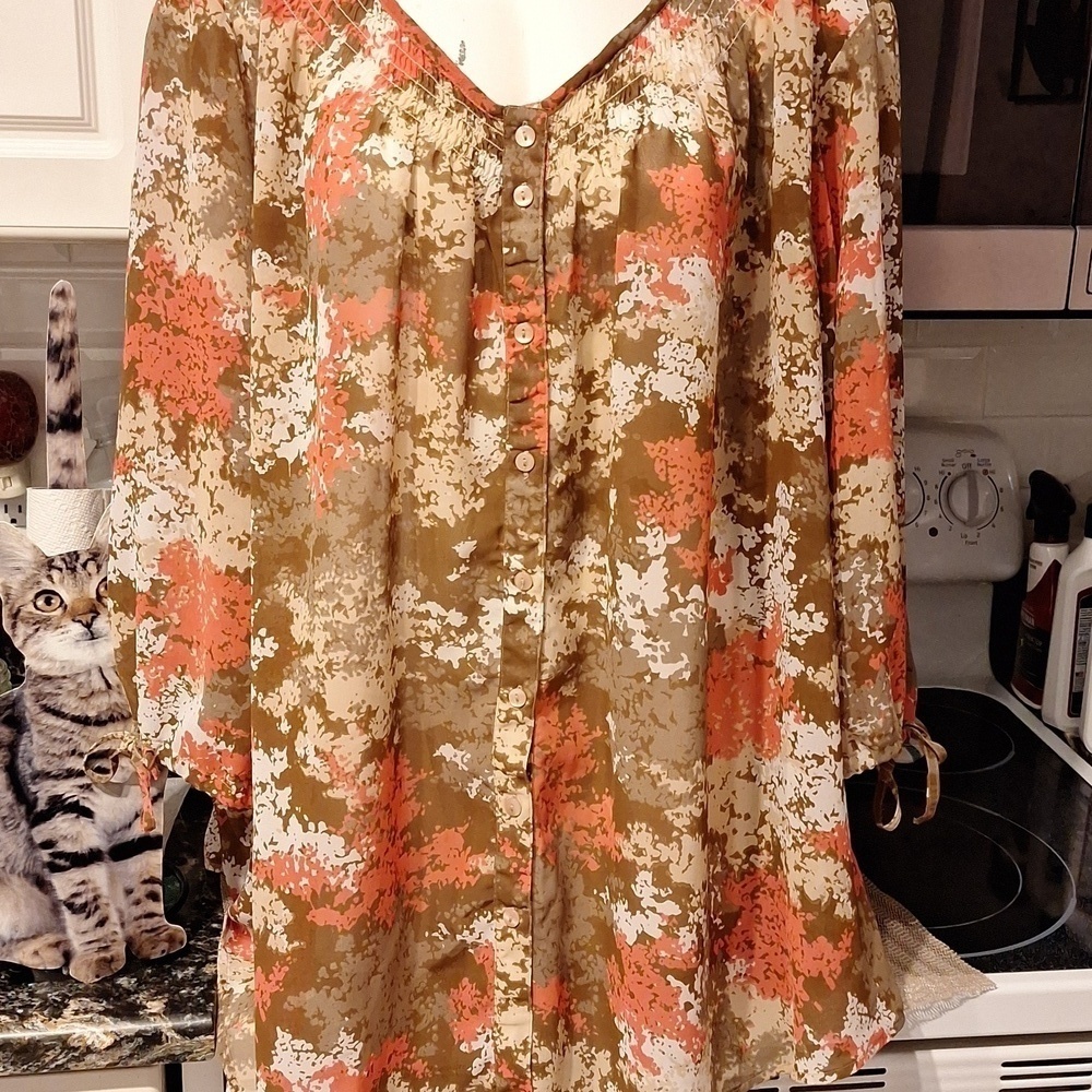 q Woman Within Button Down Top 3X